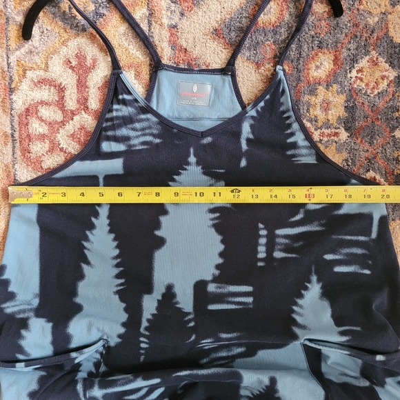 Free People Movement Hot Shot Printed Onesie Jumpsuit Winter Forest Navy Large - Picture 3 of 12